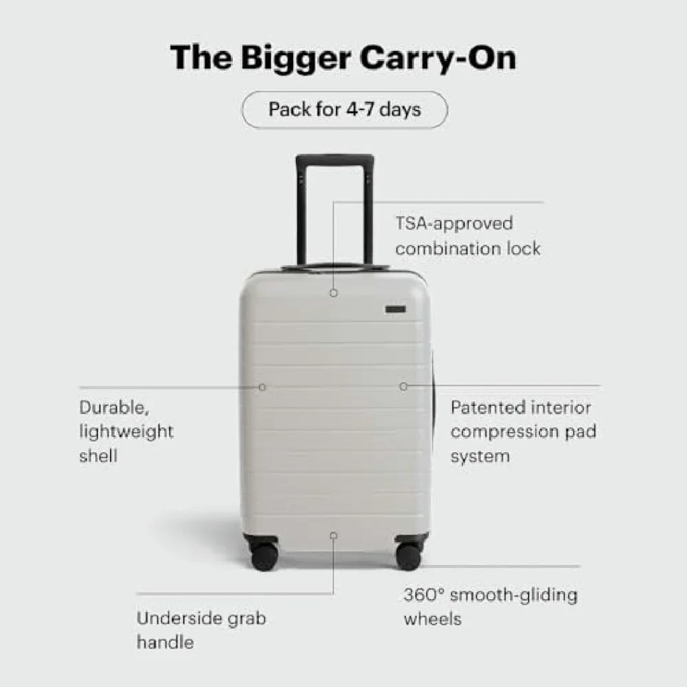 Large Carry-On Hardside Suitcase with Spinner Wheels & TSA Lock